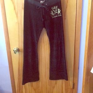 Juicy couture black velour pants